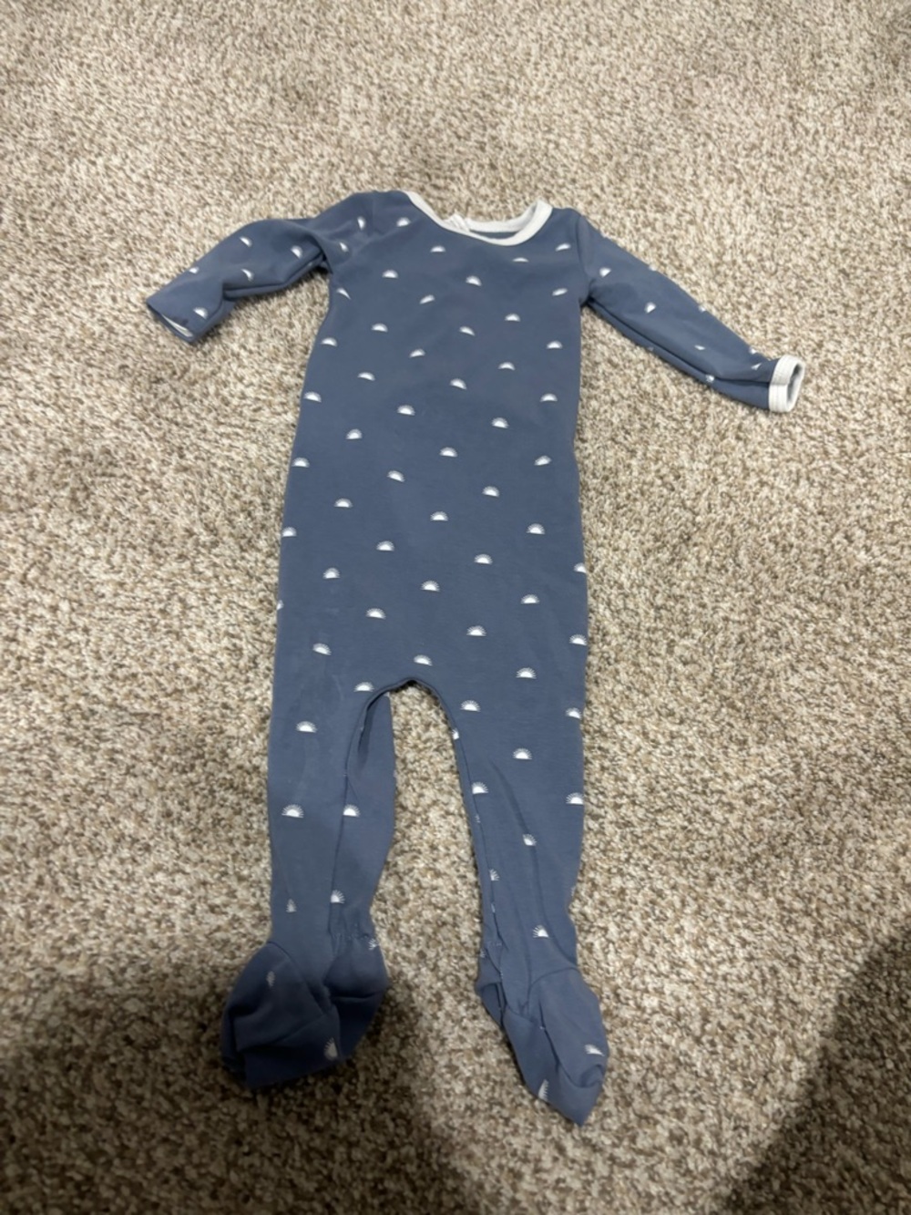 Maniere Child Blue Cloud-Pattern Footed One-Piece